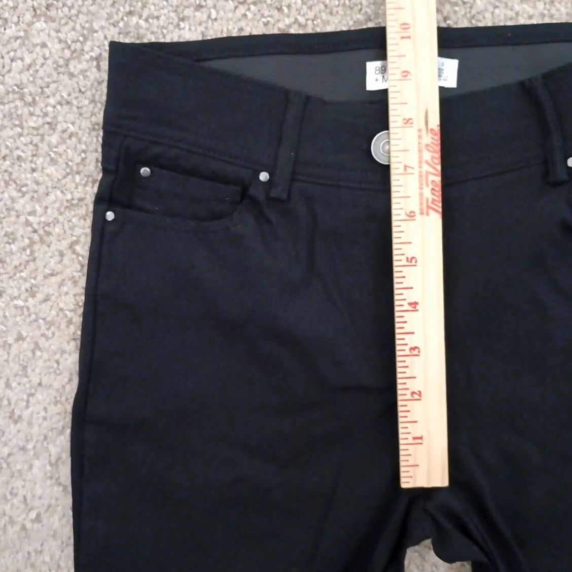 Vintage 89th & Madison Jegging Pants Womens Size 0 Black Pockets Straight Leg 27x29 Mid Rise Nylon Rayon Spandex Size 25" / US 0 / IT 36 - 4 Thumbnail