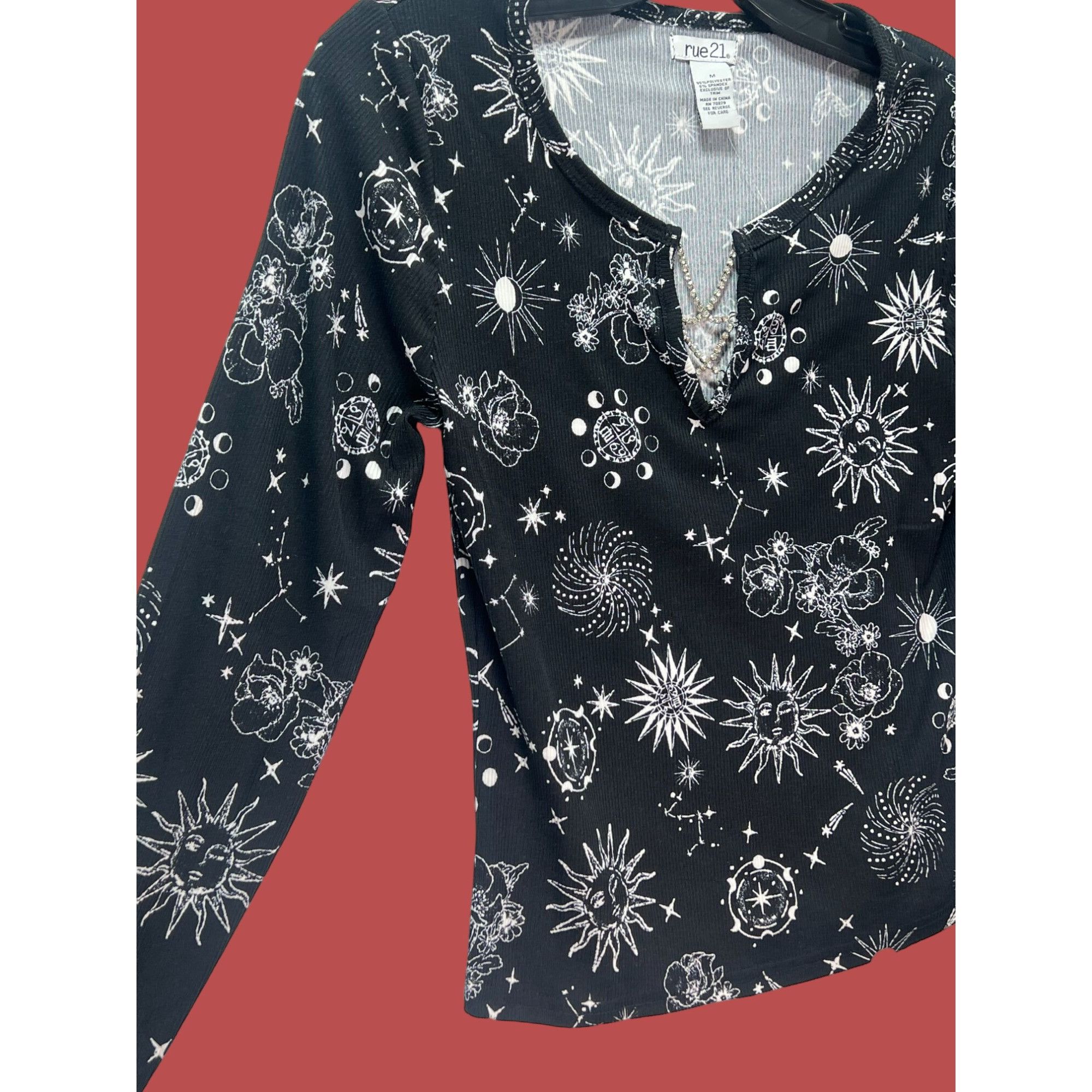 rue21 Rue 21 - Women's Long Sleeve Pullover Blouse - Black - Mediu Size M / US 6-8 / IT 42-44 - 13 Thumbnail
