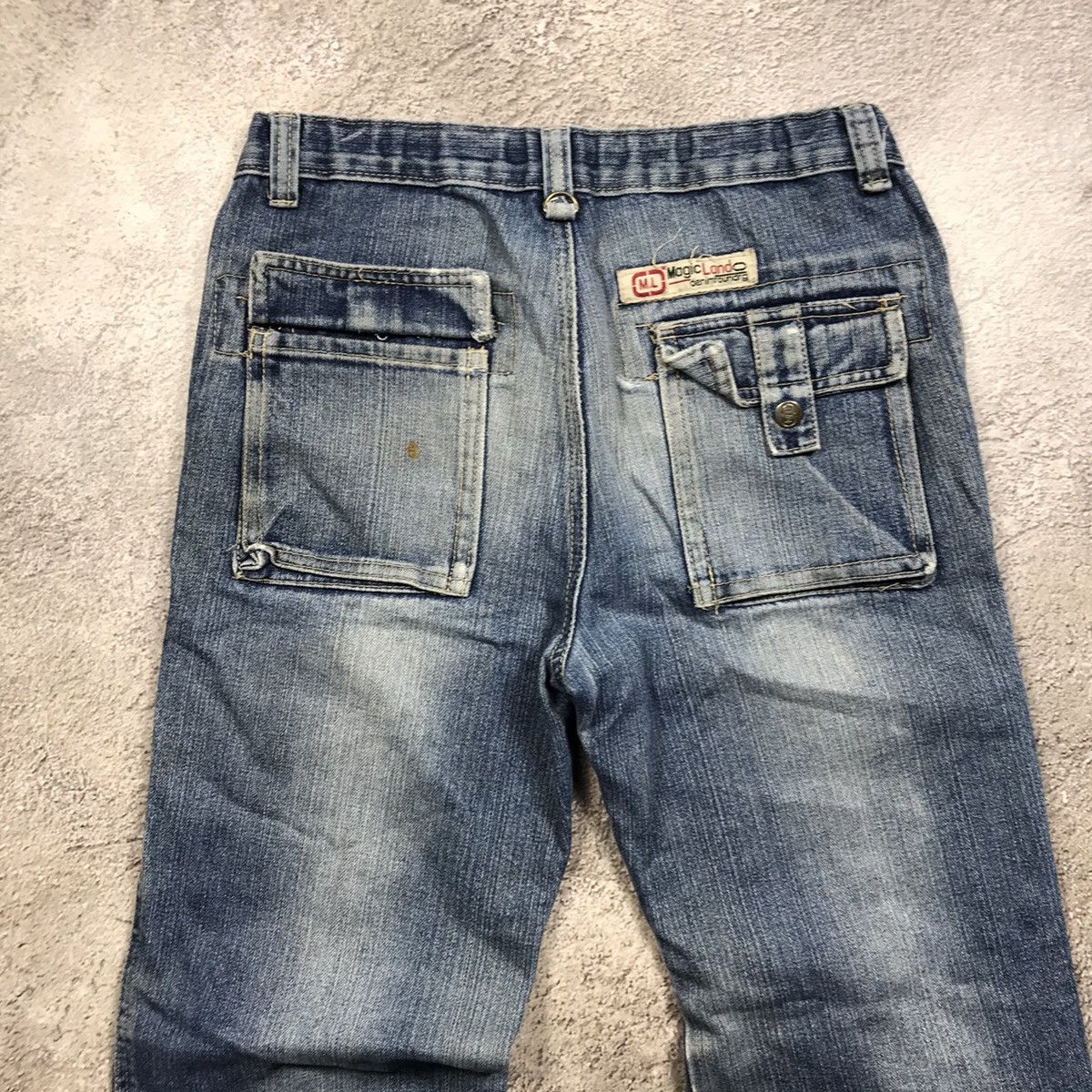 Vintage Y2K Baggy Distressed Flared Denim Jeans Faded Blue Punk 28 Size 28" / US 6 / IT 42 - 8 Thumbnail