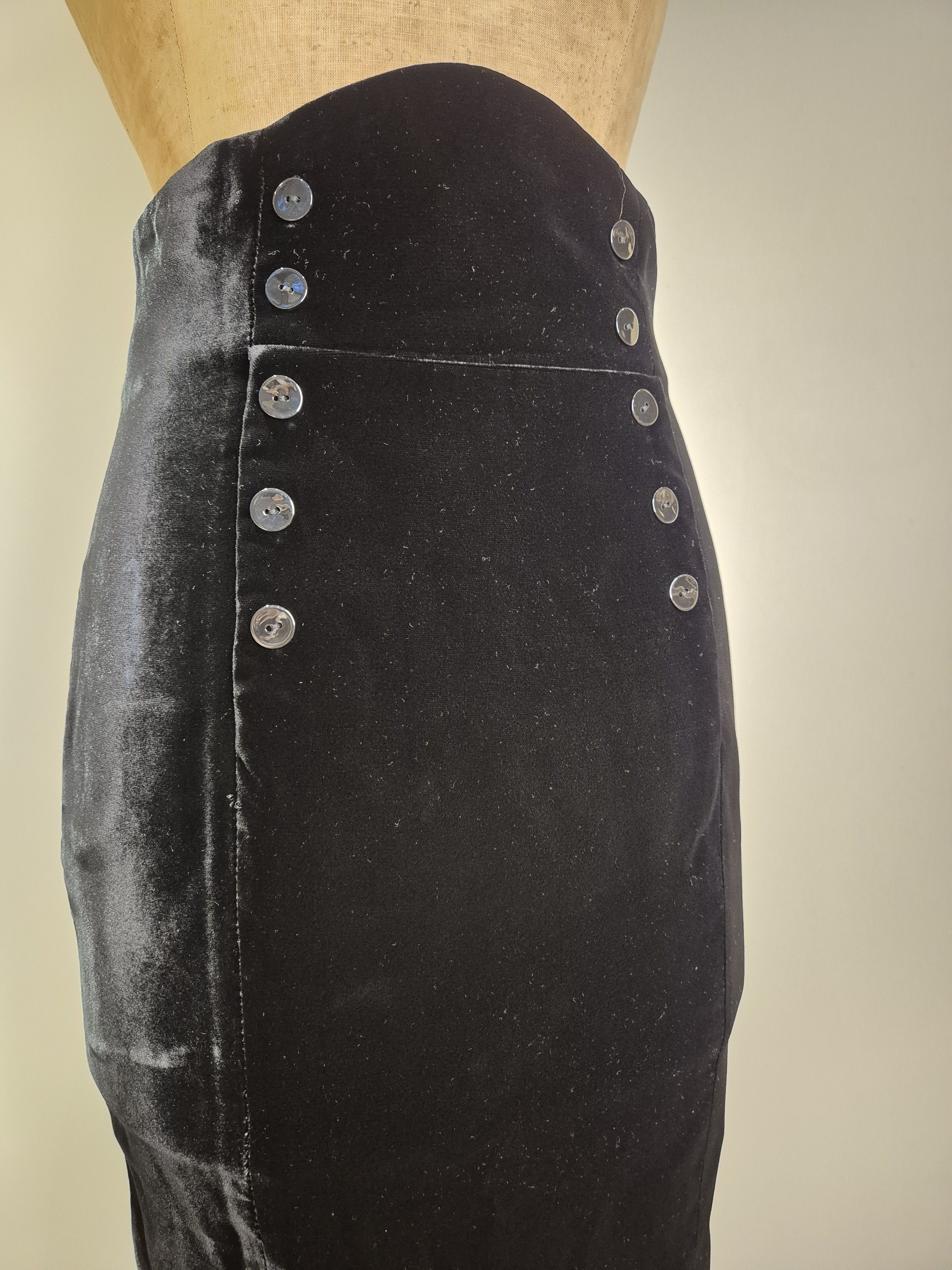 Other L'Wren Scott black velvet skirt Size 27" / US 4 / IT 40 - 4 Thumbnail