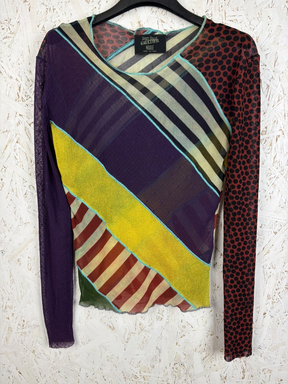Jean Paul Gaultier Jean Paul Gaultier Multicolor Patchwork Archive Mesh Top Size M / US 6-8 / IT 42-44 - 1 Thumbnail