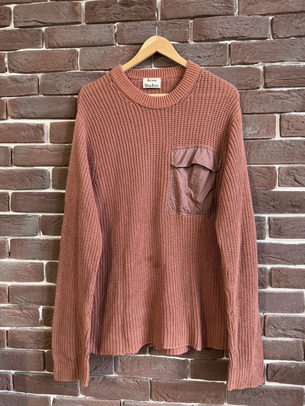 Acne Studios Acne Studios Designer Linen Cargo Knit Sweater Brown Hype Size US M / EU 48-50 / 2 - 1 Thumbnail