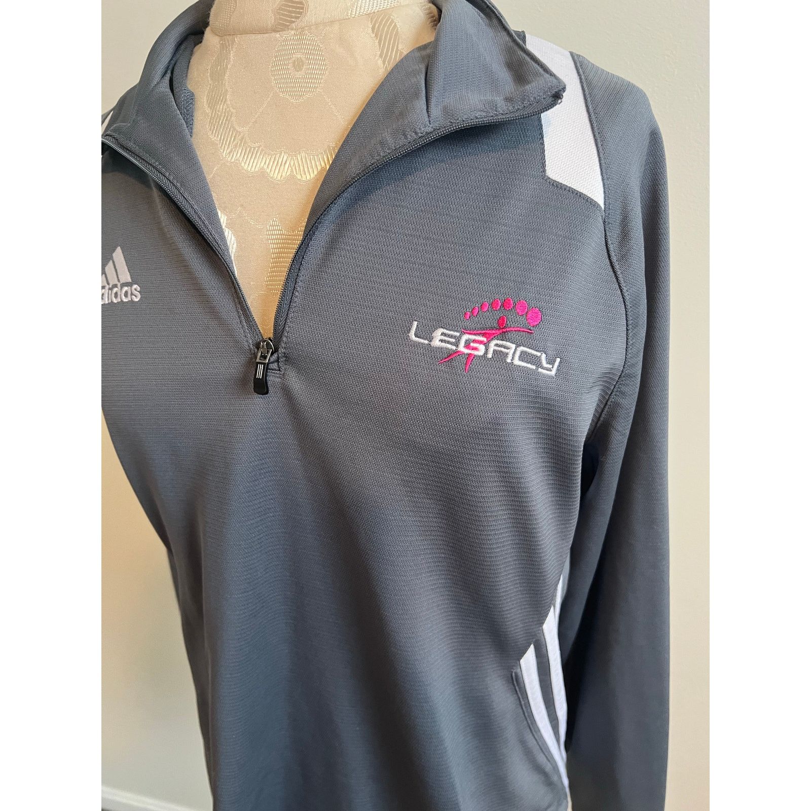 Adidas Adidas Athletic 1/4 Zip Pullover Jacket w/ Legacy Logo Large Size L / US 10 / IT 46 - 2 Thumbnail
