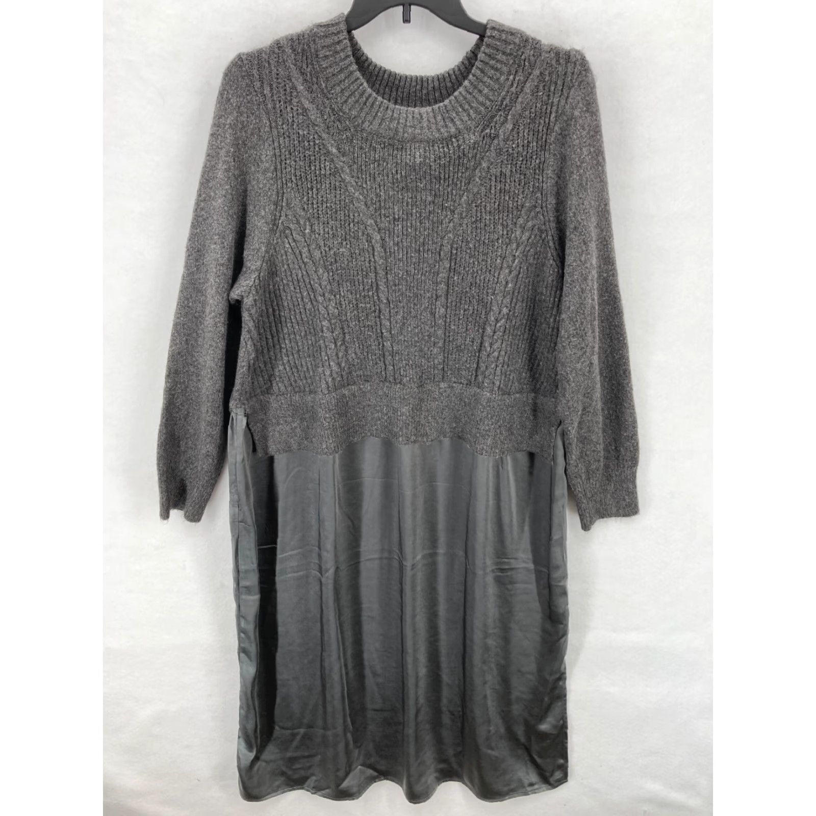 Vintage Lane Bryant Sweater Dress Women's 24 Gray Stretch Knit Maxi Long Sleeve NWT Size 4XL / US 24-26 - 2 Thumbnail