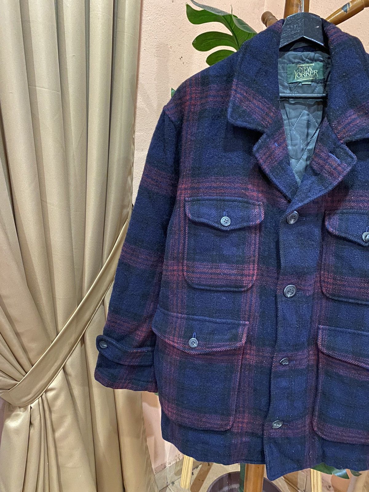 Japanese Brand New Yorker Woolen Plaid Jacket, Medium - Classic Style Size US M / EU 48-50 / 2 - 6 Thumbnail