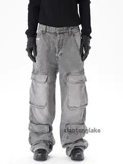 Japanese Brand Chiaki x Emiko Vintage Washed Faded Casual Loose Grey Jeans Size US 32 / EU 48 - 3 Thumbnail