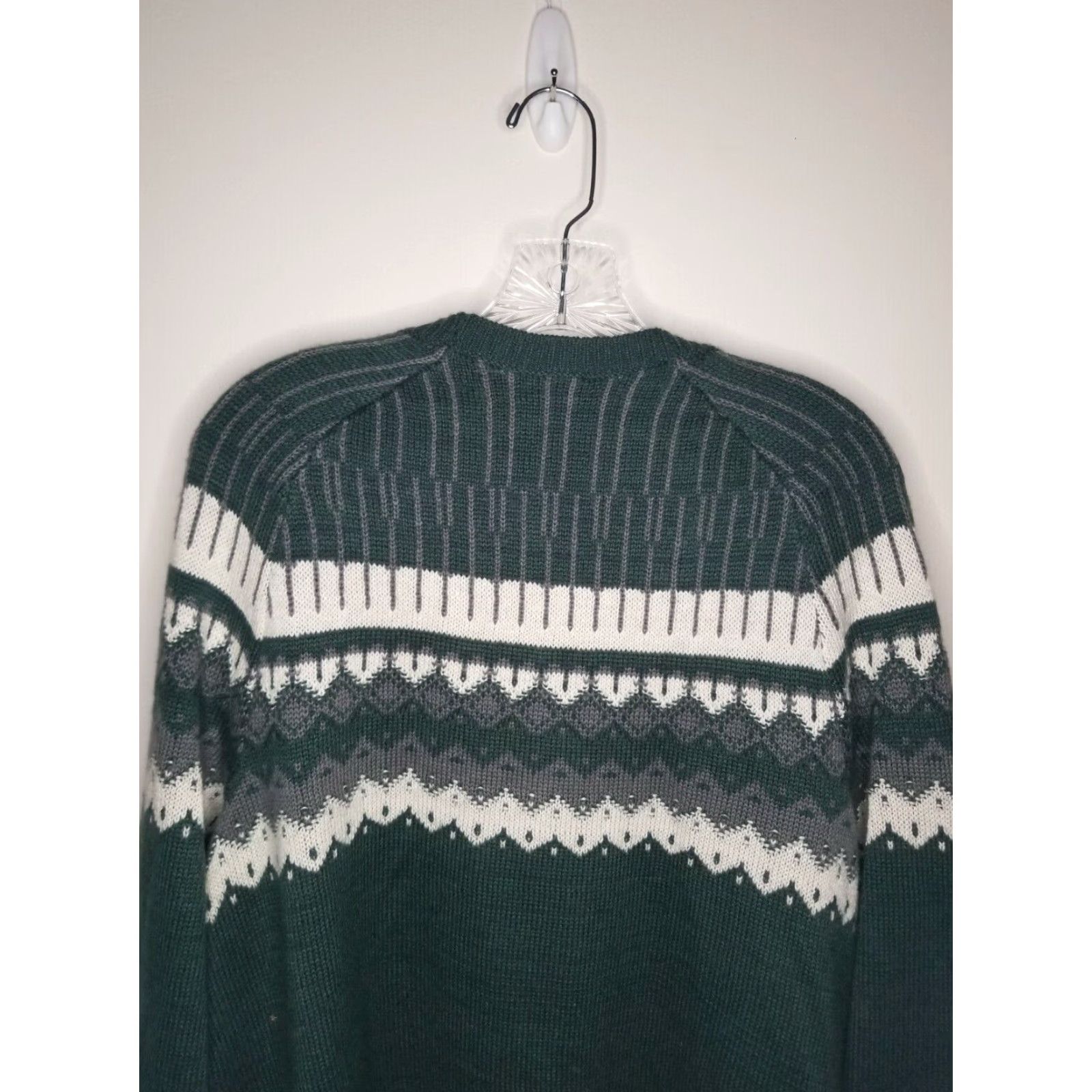Vintage NORTHCREST Plus Long Sleeve Cardigan Sweater 1X Green White Womens Size XL / US 12-14 / IT 48-50 - 5 Thumbnail