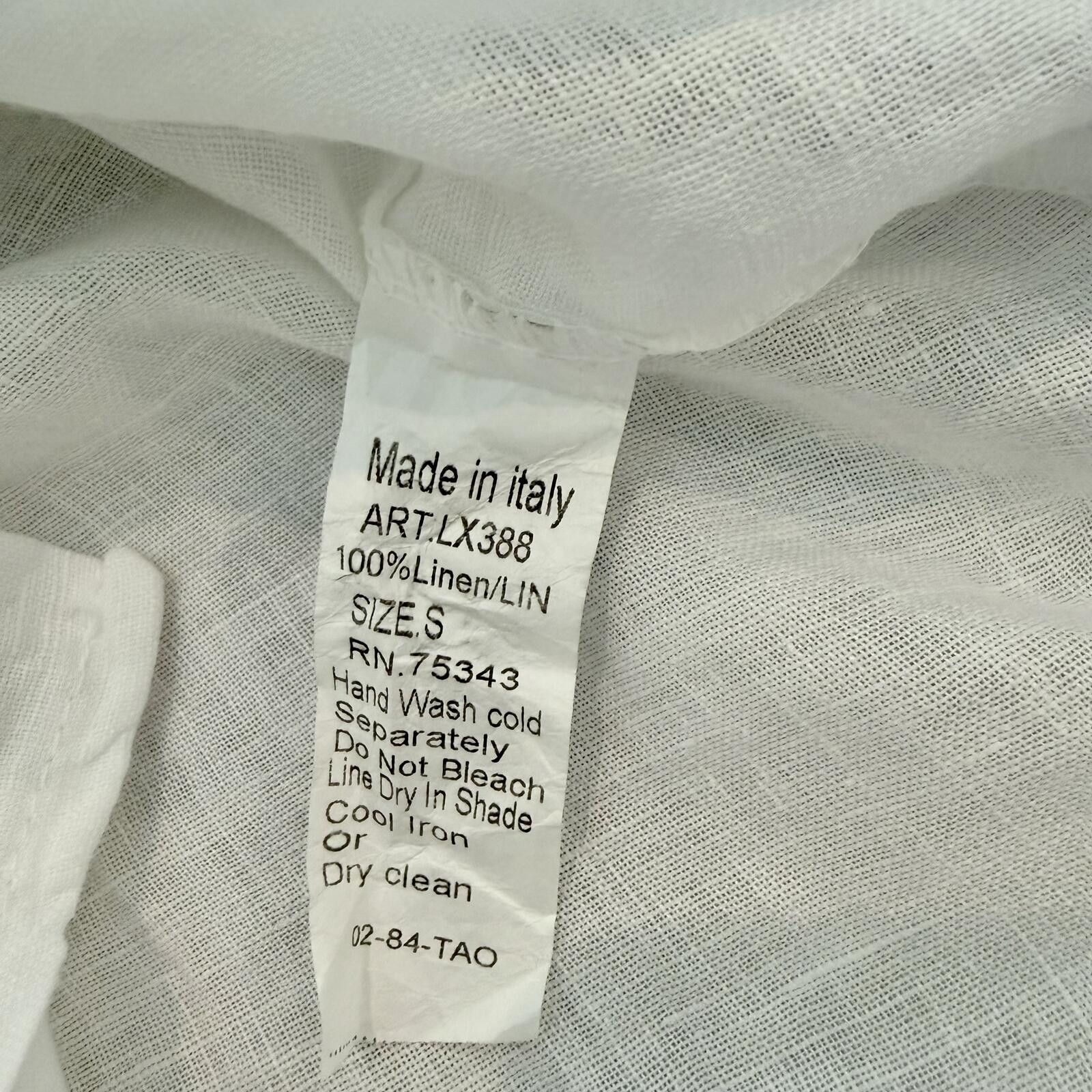 Other Lungo L'Arno White Linen Button-Up Shirt, Size S Size S / US 4 / IT 40 - 6 Thumbnail