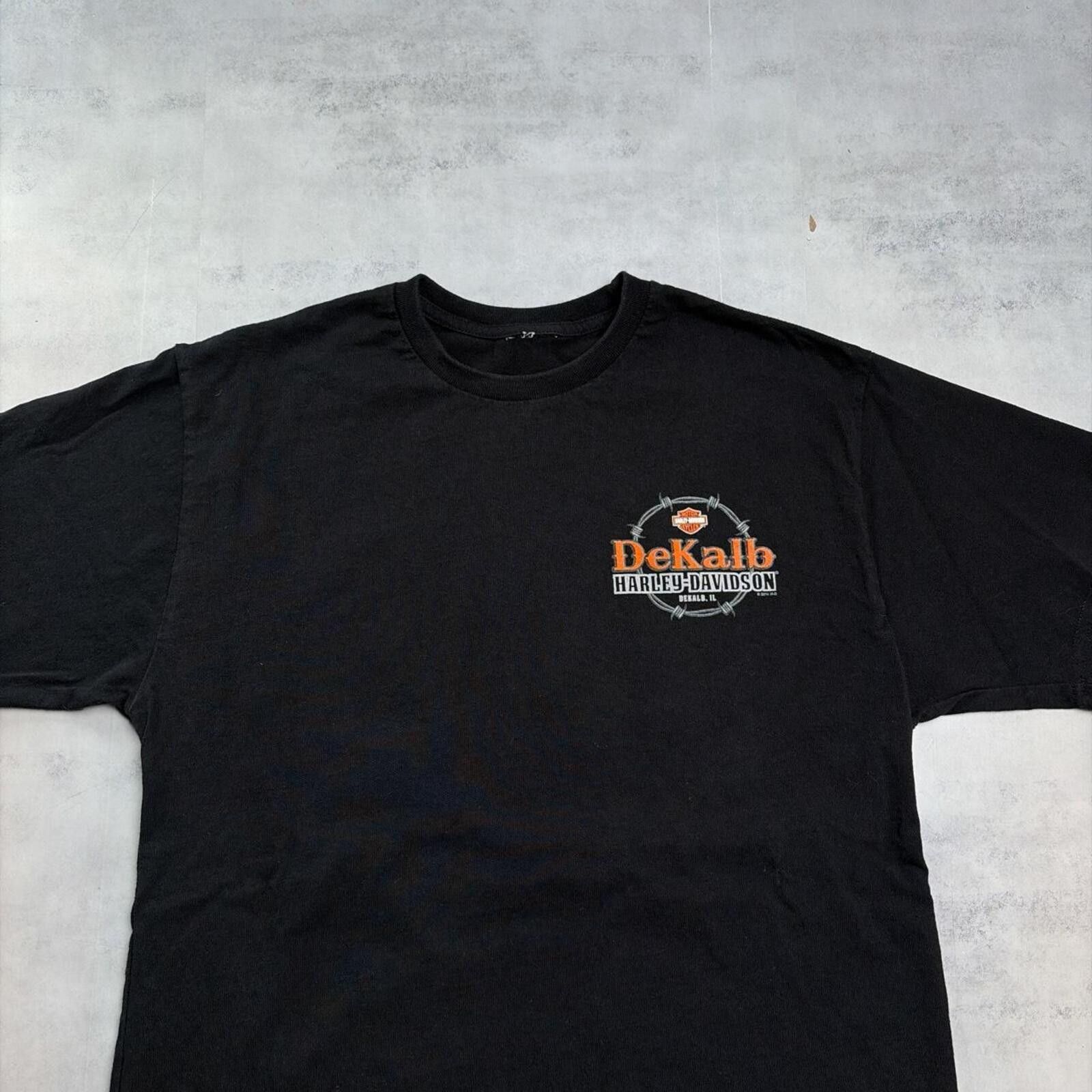 Harley Davidson Y2K Black Harley Davidson Grunge Biker T-Shirt Size US L / EU 52-54 / 3 - 3 Thumbnail
