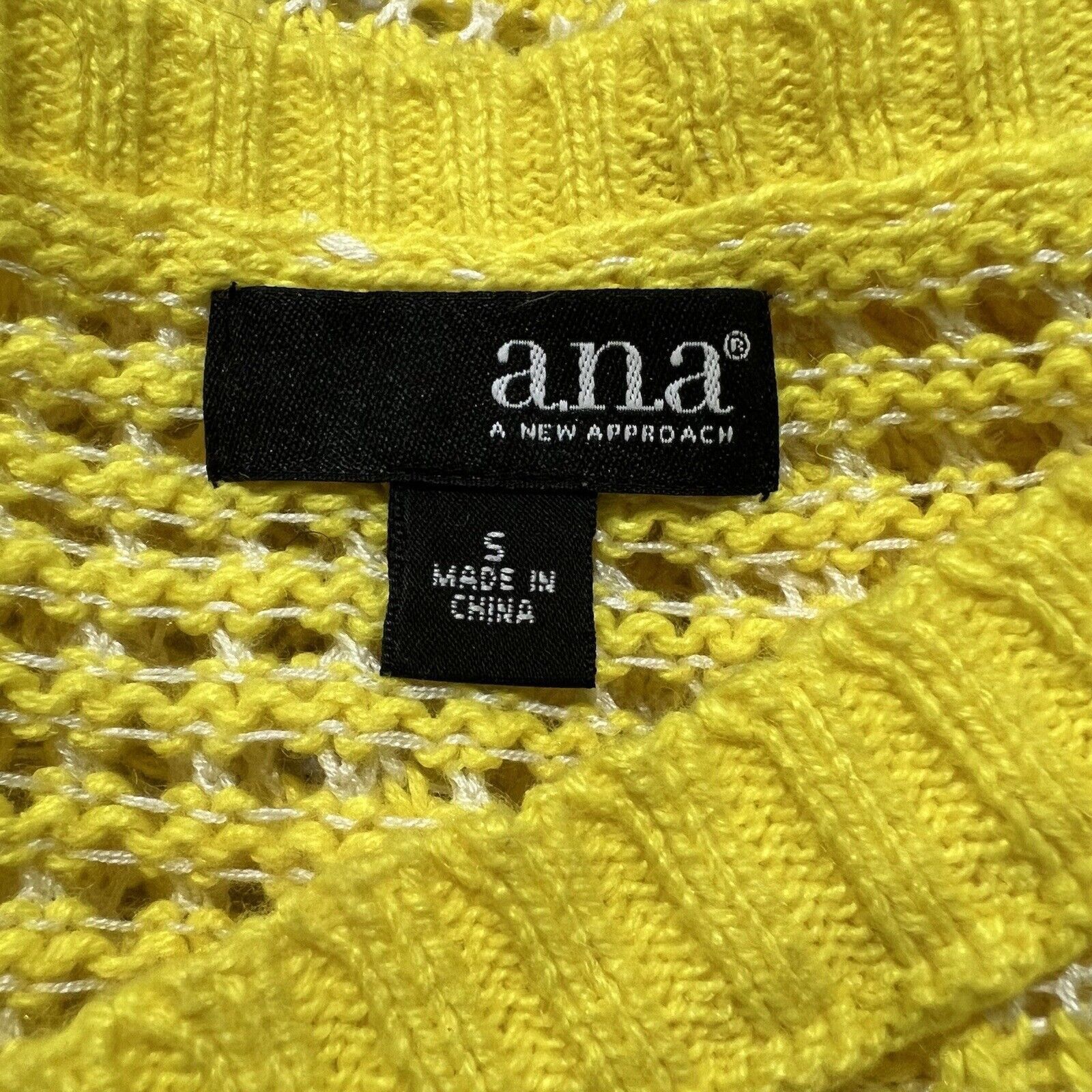 Other a.n.a Small Open Knit Sweater Bright Yellow Pullover Top Size S / US 4 / IT 40 - 3 Thumbnail