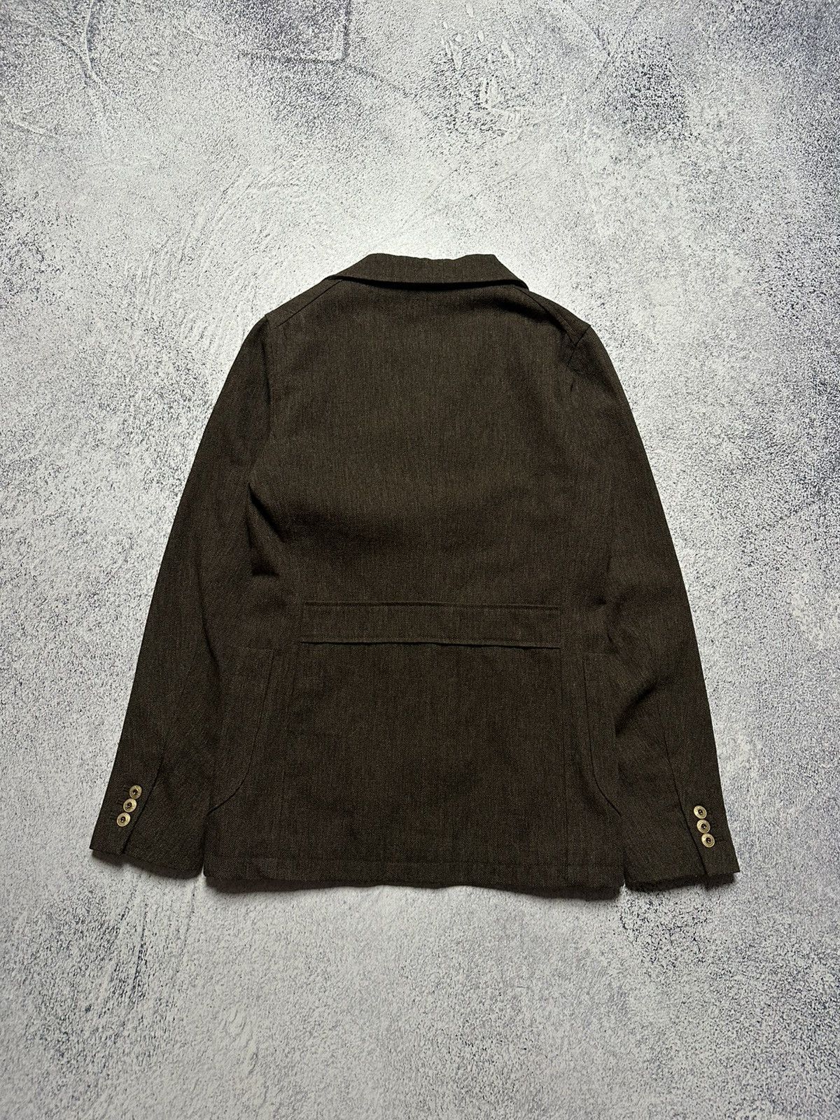 Studio D'Artisan ORGUEIL Wool Workwear Blazer Jacket Brown Japan Made Size 36R - 11 Thumbnail