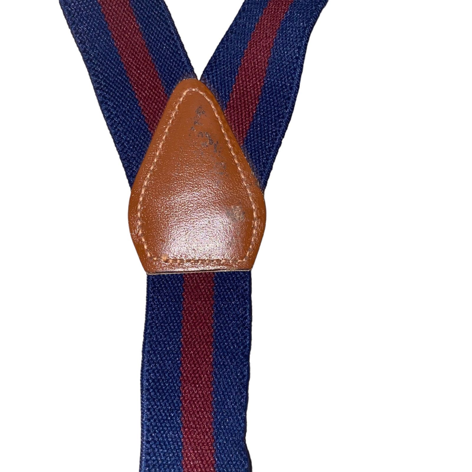 Vintage Vintage Y-shaped Elastic Striped Navy Adjustable Suspenders Size ONE SIZE - 2 Thumbnail