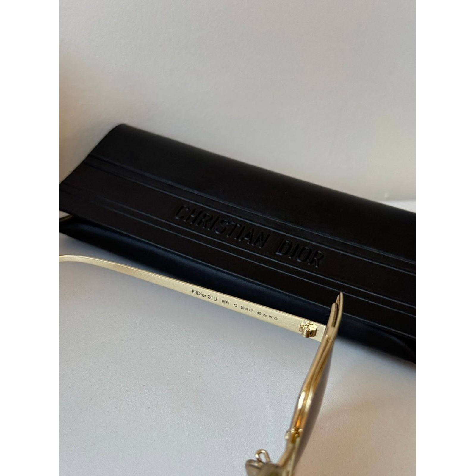 NEW Dior FilDior S1U Square Sunglasses in Gold Brown