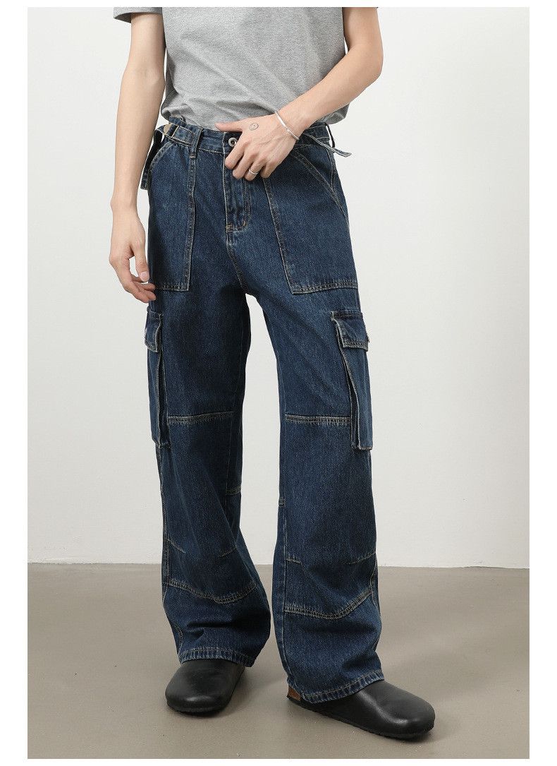 Jean Retro men's hip-hop loose straight wide-leg workwear jeans Size US 32 / EU 48 - 2 Thumbnail