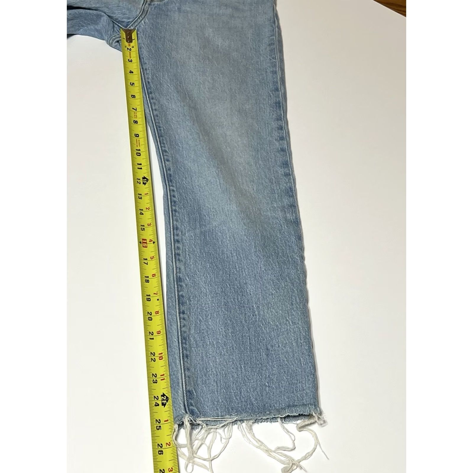 Levi's Levi's 501 Jeans Womens 27x25 Cropped High Rise Straight Blue Medium Denim 5-Pocket Button Closure Frayed Hems Vintage No Womens Size 27" / US 4 / IT 40 - 5 Thumbnail