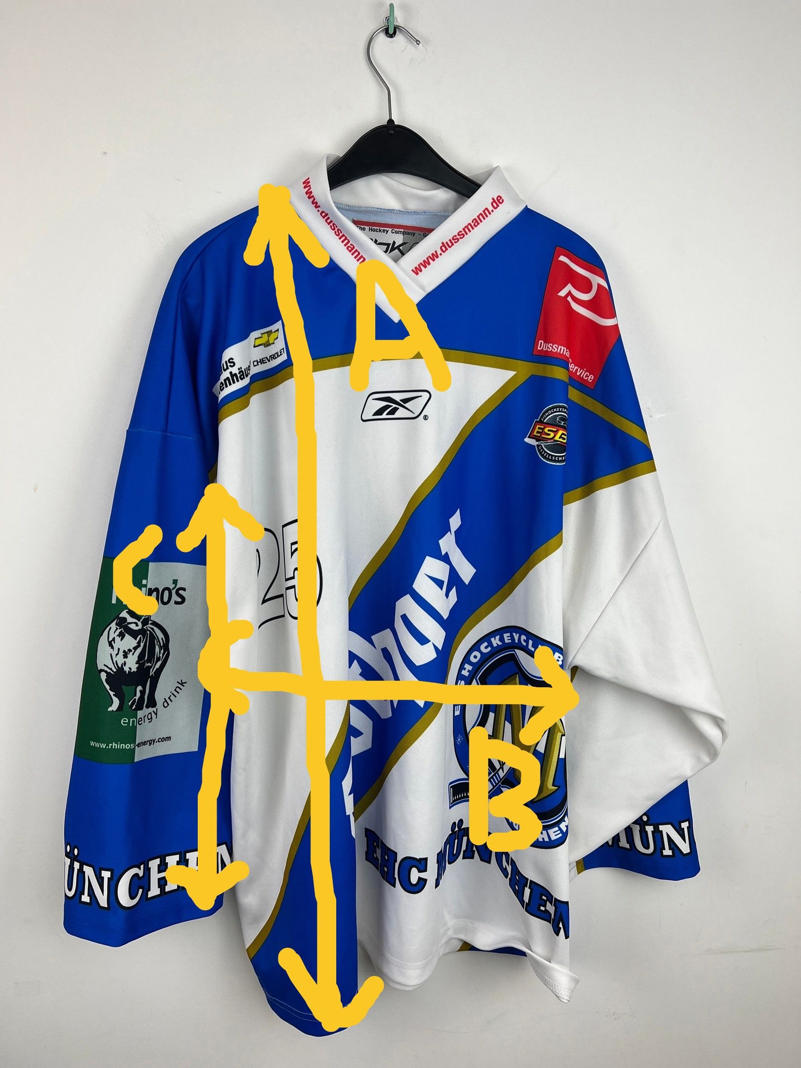 Ccm EHC Munchen München #25 SCHNEIDER hockey jersey Size US XL / EU 56 / 4 - 2 Thumbnail