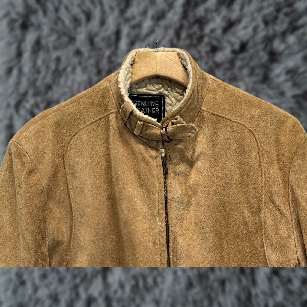 Vintage VINTAGE Bomber Jacket Men’s 40 Brown Suede Leather Sherpa Lined Retro 70s Made USA Vtg Size US XXS / EU 40 - 1 Thumbnail