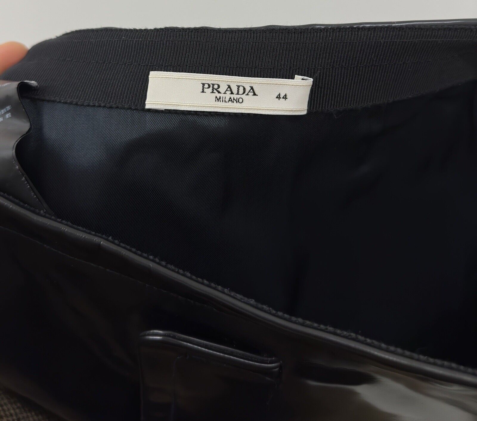 Prada Prada Vinyl Trapezoid A-Line Skirt Black Size 44 Size 30" / US 8 / IT 44 - 17 Thumbnail