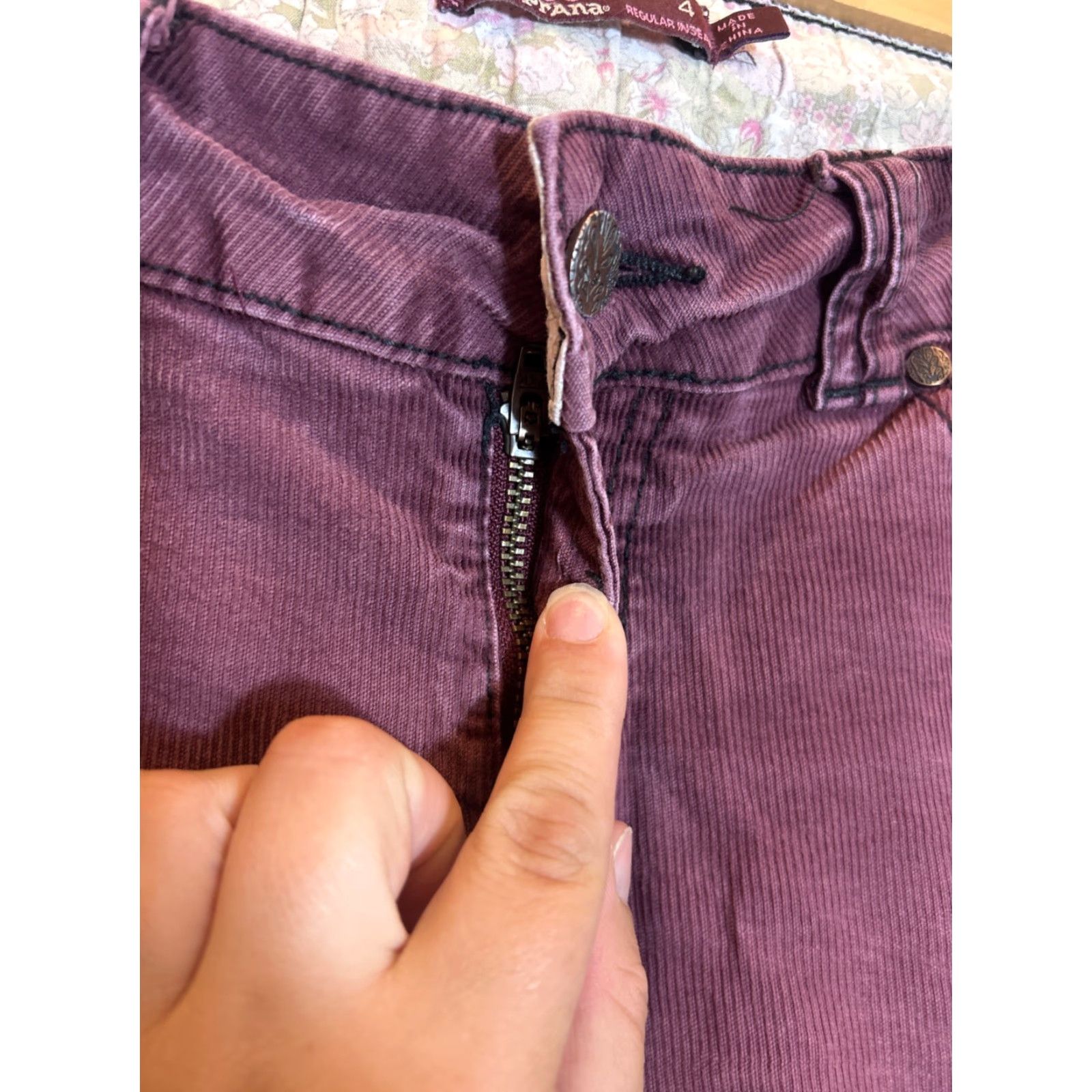 Prana VINTAGE Prana Corduroy Pants Women 4 Purple 30x31 Chino Stained Size 27" / US 4 / IT 40 - 6 Thumbnail
