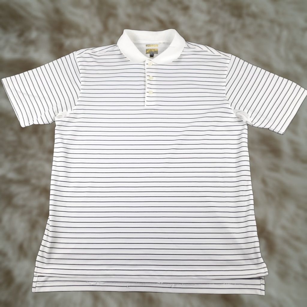Adidas Adidas Polo Shirt Mens Large White Striped Shark Golf Casual Short Sleeve Size US L / EU 52-54 / 3 - 1 Thumbnail