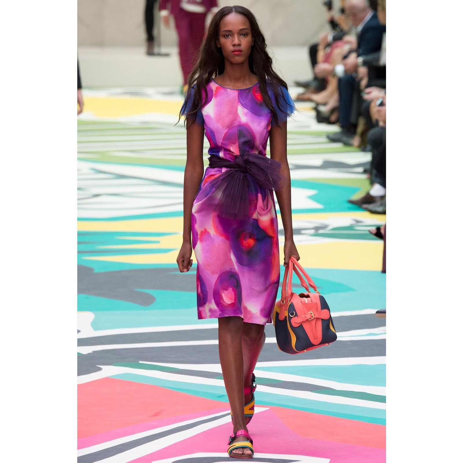 Burberry Prorsum Spring 2015 Size 4 Multi-Color Silk / Cotton Abstract Skirt Size 27" / US 4 / IT 40 - 2 Thumbnail