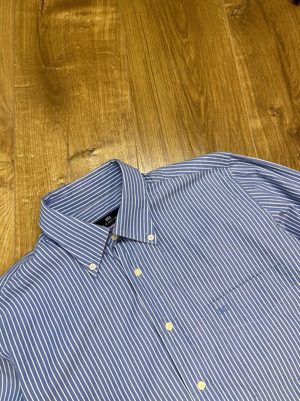 Balenciaga Vintage Balenciaga 90’s Y2K Button Ups Striped Blue Shirt Size US M / EU 48-50 / 2 - 3 Thumbnail