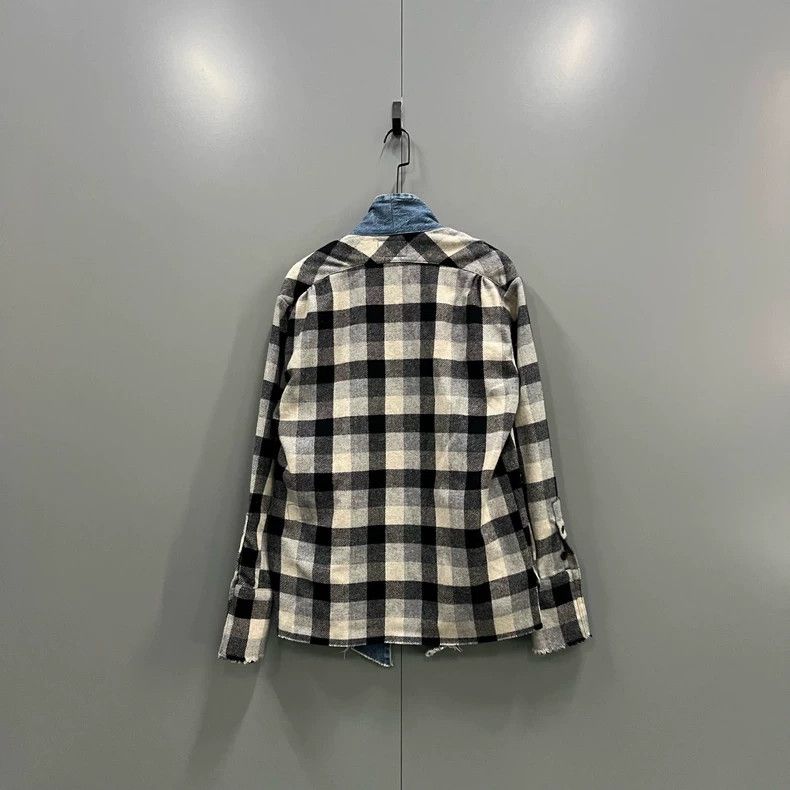 Greg Lauren greg lauren size 3 Plaid patchwork denim shirt 2505-Nextarr Size US L / EU 52-54 / 3 - 4 Thumbnail