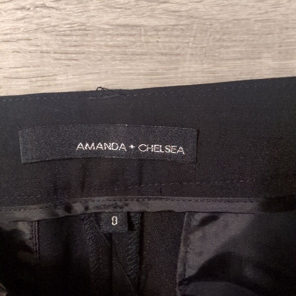 Other Amanda + Chelsea Black Contemp. Fit Narrow Leg Trousers Sz 0 Size 25" / US 0 / IT 36 - 3 Thumbnail