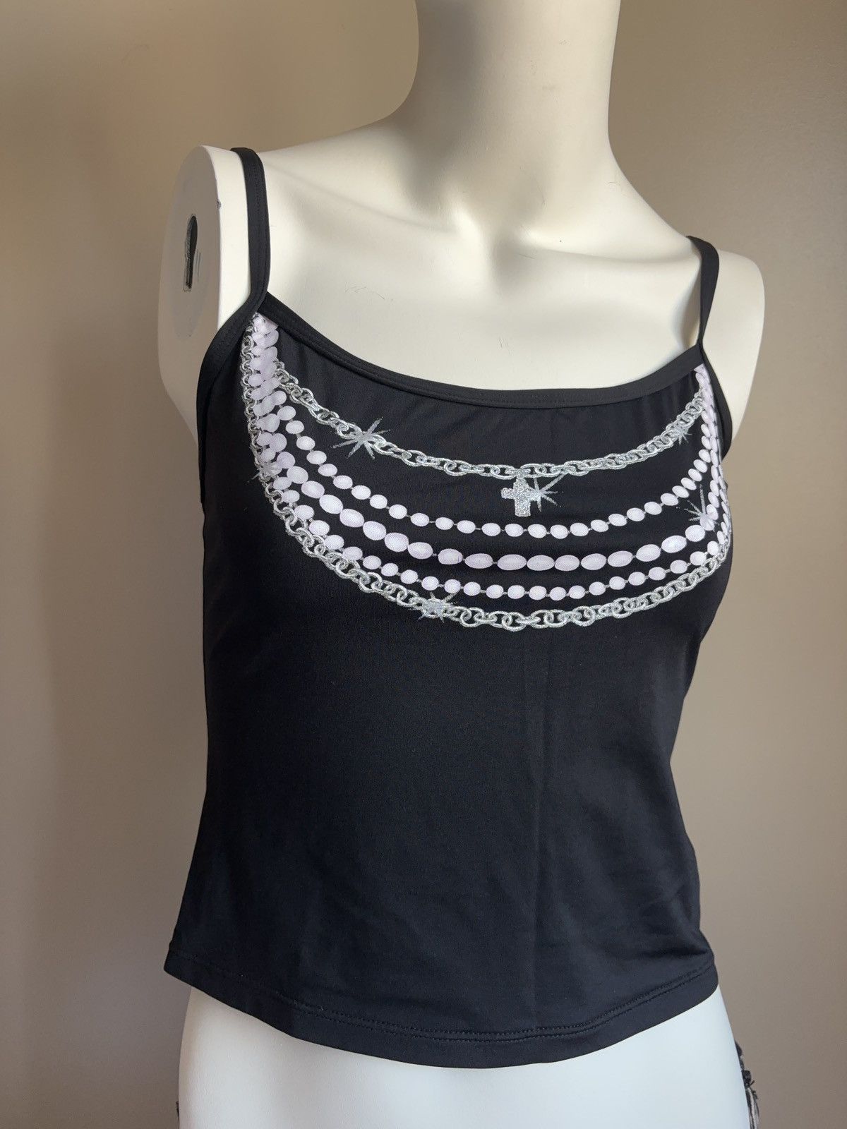 Japanese Brand × Vintage PRINTED GLAMOUR JEWELRY TANK TOP 2000s Size S / US 4 / IT 40 - 3 Thumbnail