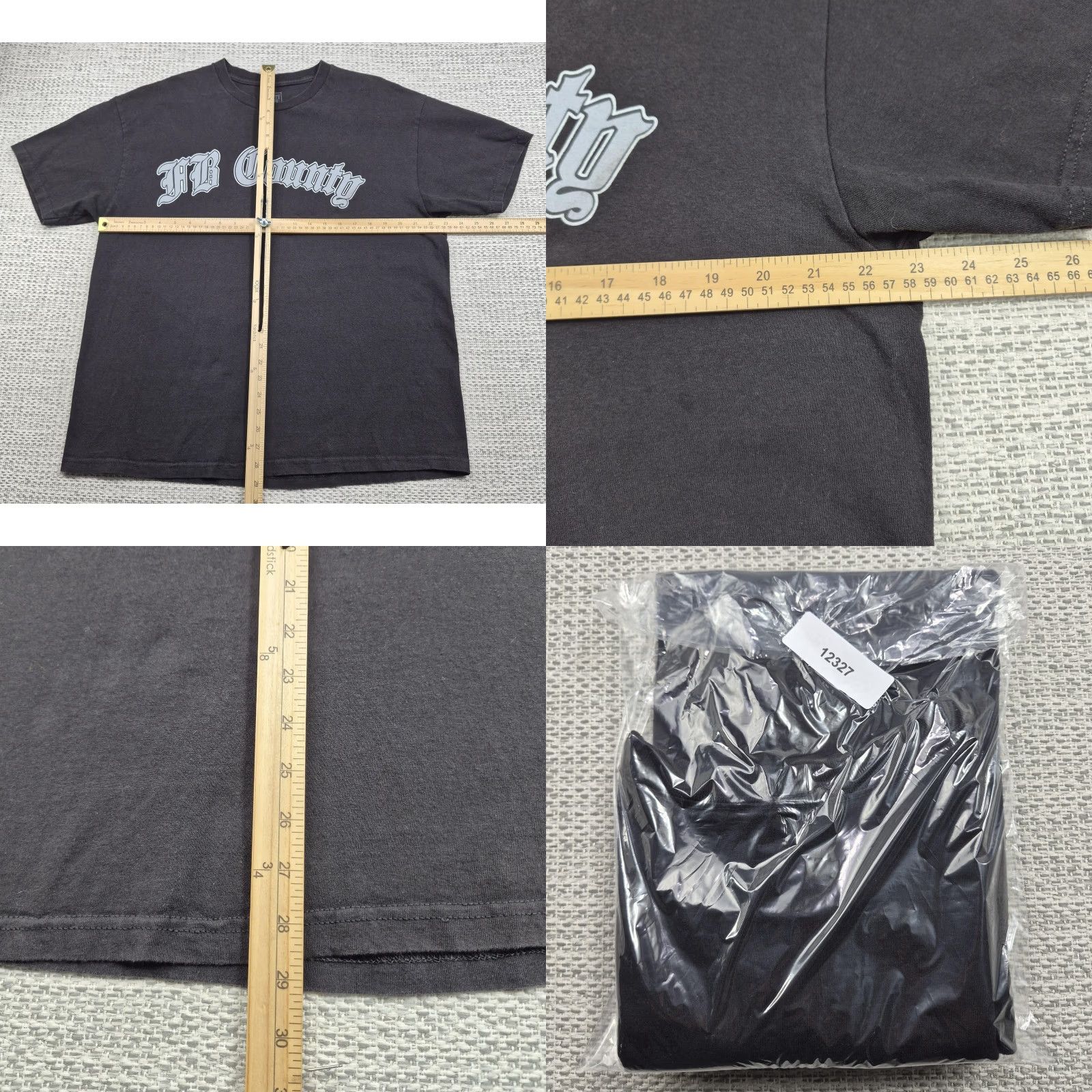 Vintage FB County Shirt Mens XL Black Old English Logo Graphic Tee Gothic Streetwear Shirt Size US XL / EU 56 / 4 - 8 Thumbnail