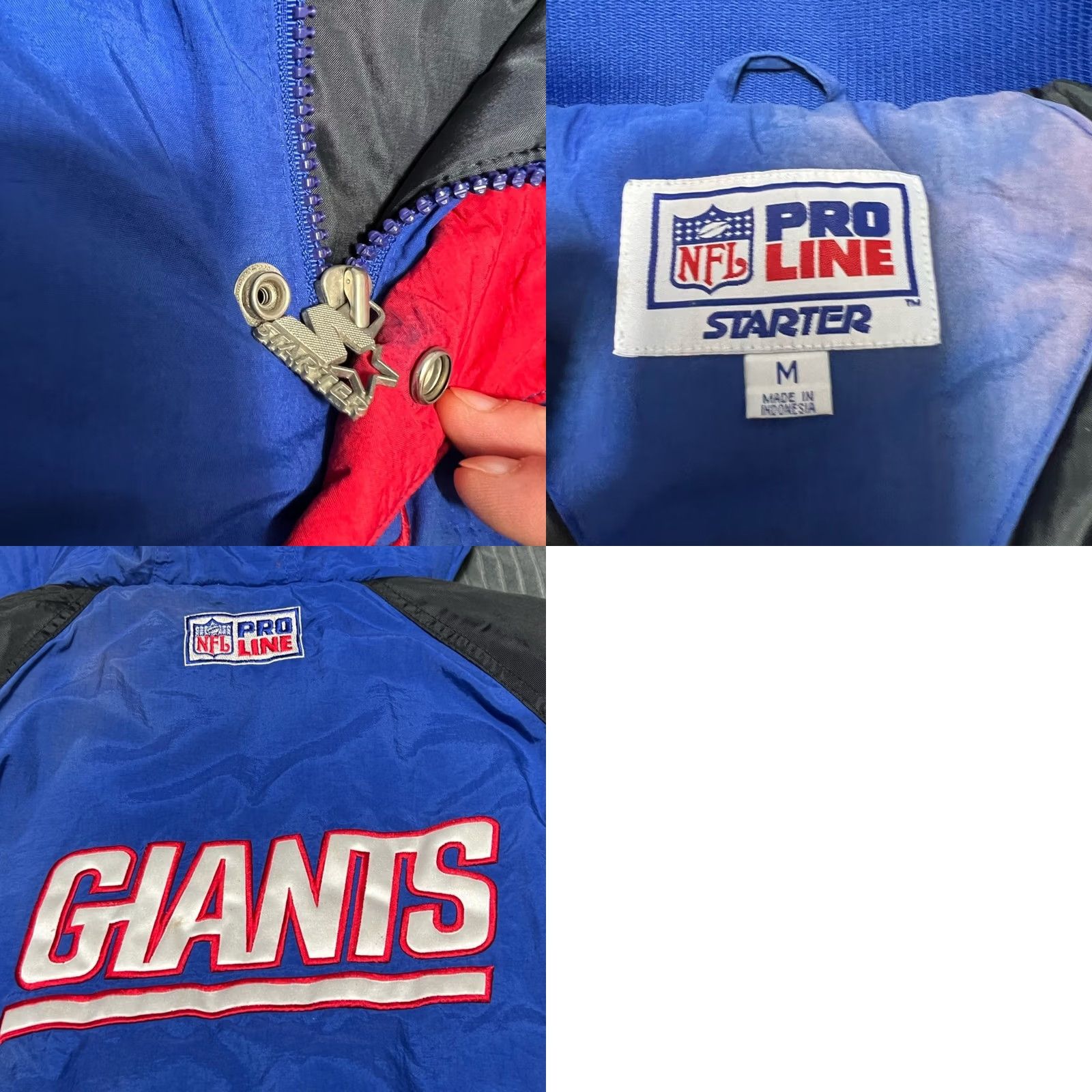 Starter VINTAGE Starter New York Giants Half Zip Jacket Proline MEDIUM NFL Football Jacket Mens Blue Size US M / EU 48-50 / 2 - 8 Thumbnail