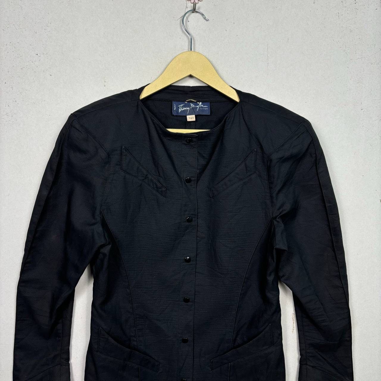 Thierry Mugler VTG Thierry Mugler Edition Black Cotton Structured Jacket Size S / US 4 / IT 40 - 3 Thumbnail