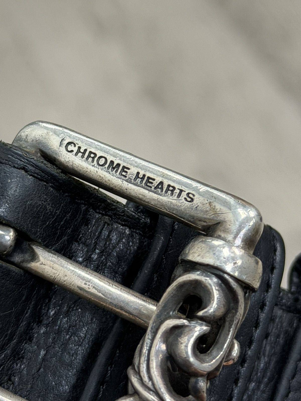 Chrome Hearts Chrome Hearts Black Double Pin Roller Belt 32 Size 32 - 6 Thumbnail
