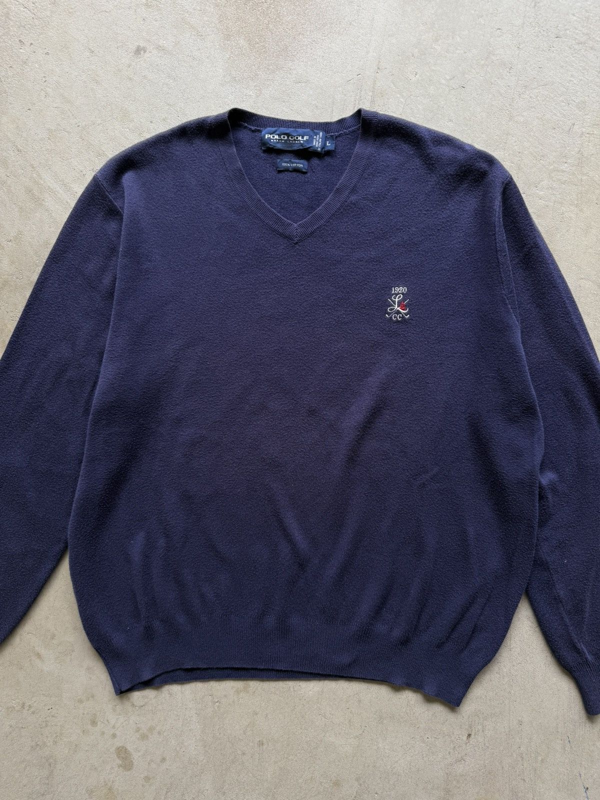 Polo Ralph Lauren Vintage Polo Ralph Lauren Gold V-neck Pullover Sweater Size US L / EU 52-54 / 3 - 2 Thumbnail
