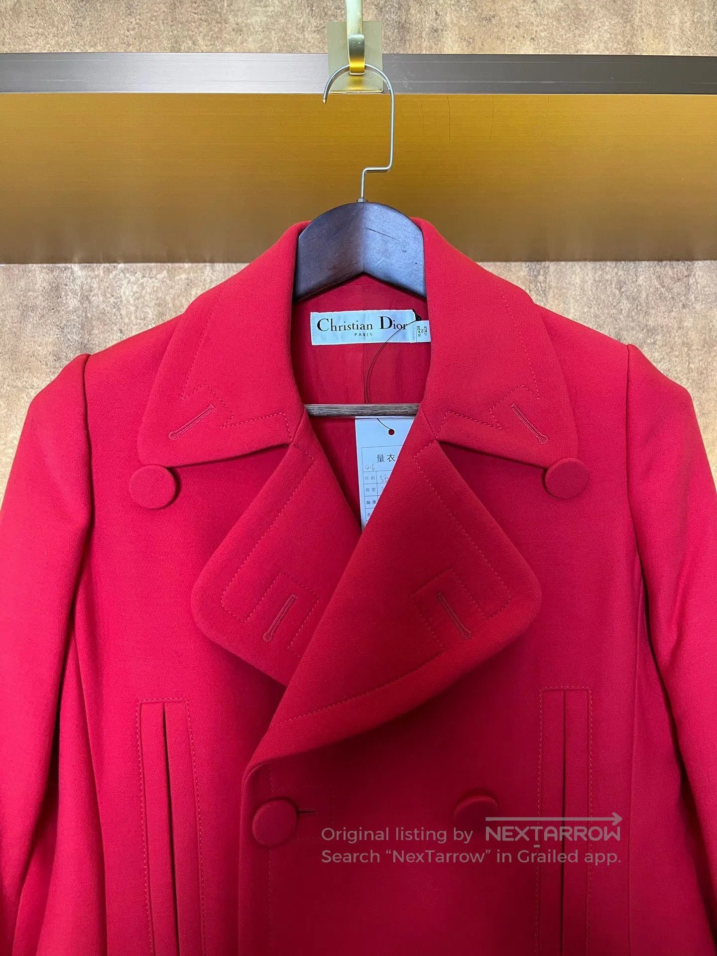 Dior Dior Red Wool Double-Breasted Coat| Size XS / US 0-2 / IT 36-38 - 3 Thumbnail