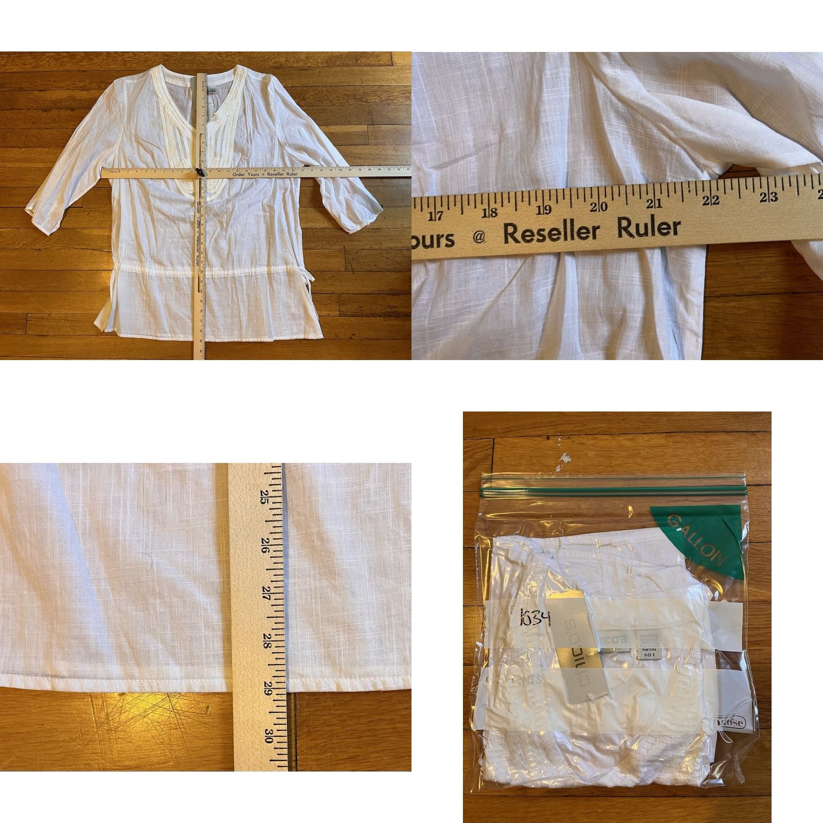 Vintage Chico’s Linen Tunic Shirt Women’s 3 White Gauze XL Embroidered Belted 3/4 Sleeve Bohemian Classic Shirt Women Size XL / US 12-14 / IT 48-50 - 8 Thumbnail