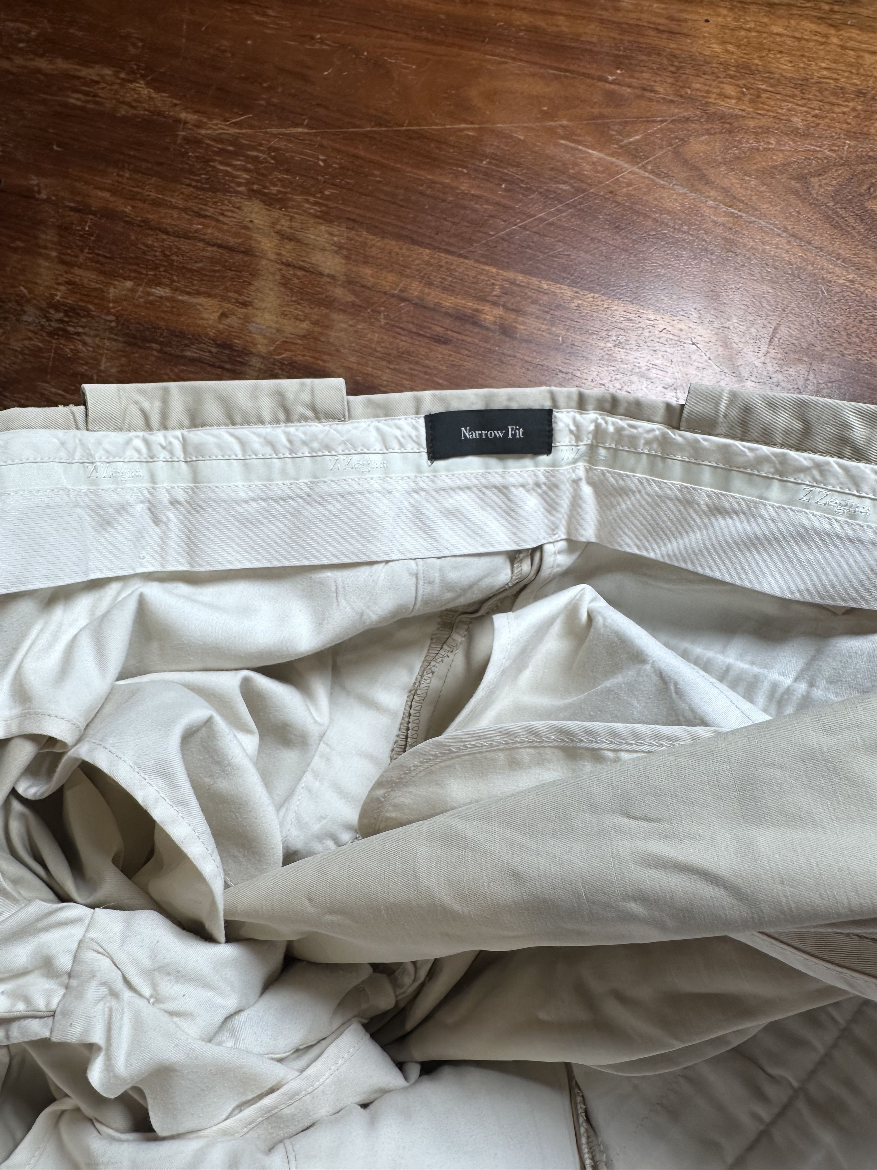 Z Zegna Z Zegna Narrow Fit Khaki Chino Trousers Pants Size US 40 / EU 56 - 4 Thumbnail