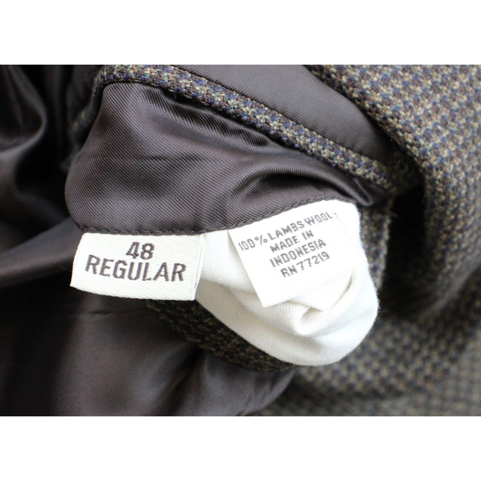 Pronto Uomo Pronto Uomo Blazer Mens 48R Houndstooth Lambs Wool 2 Button Size 48R - 6 Thumbnail