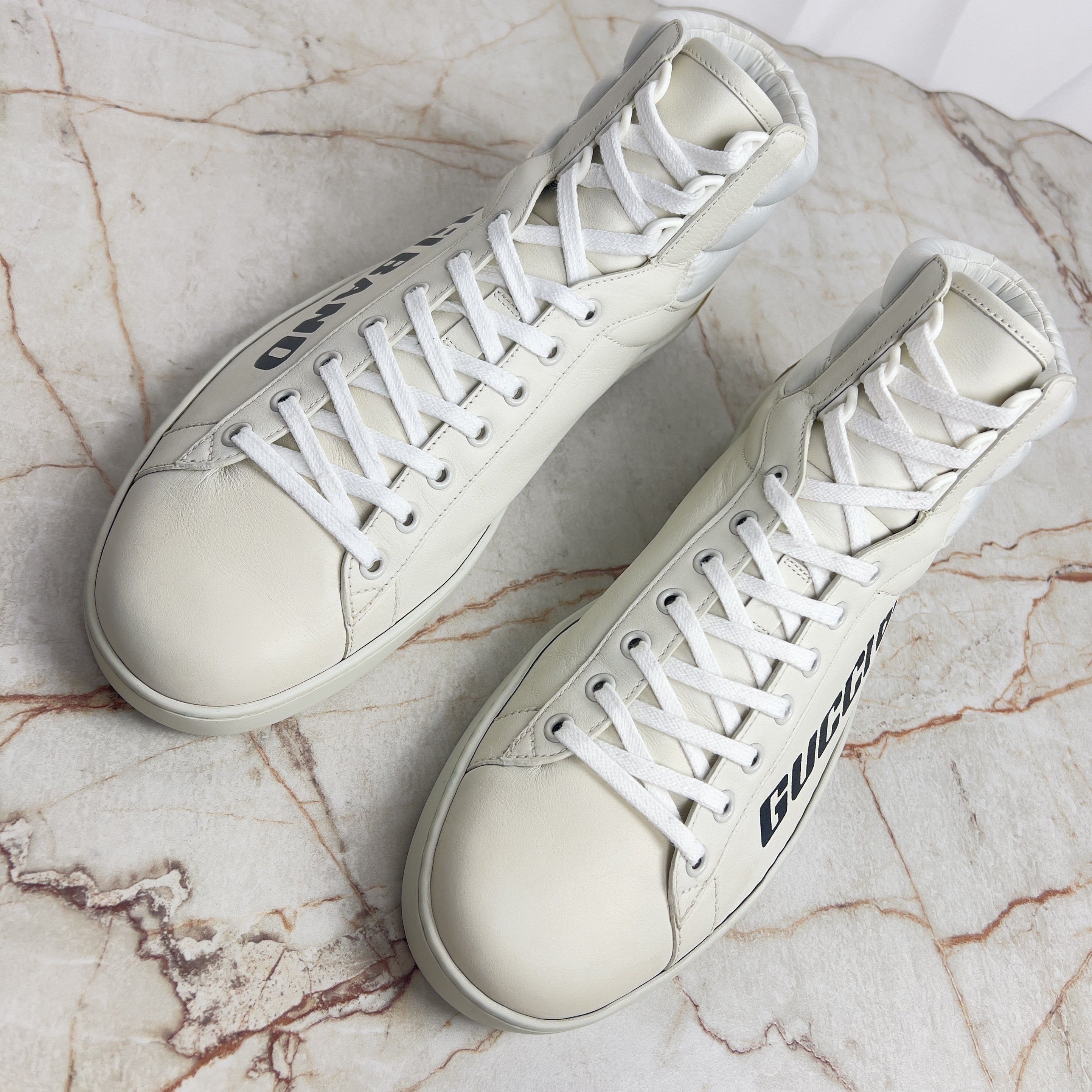 Gucci Ace Band Graphic Print Sneakers Calfskin White Size US 10.5 / EU 43-44 - 18 Thumbnail
