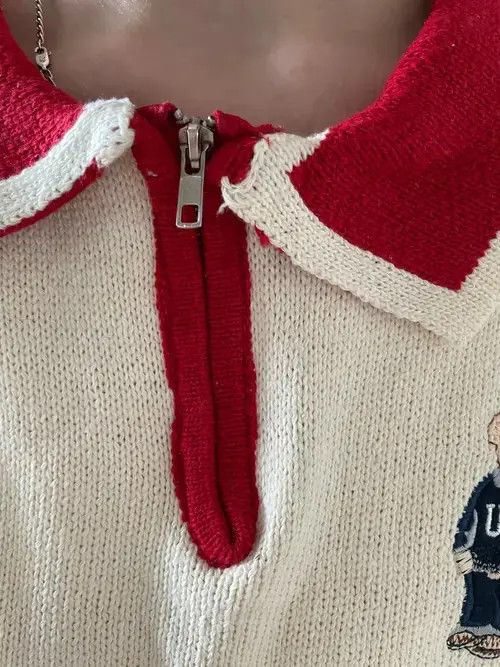 Individualized Shirts Harajuku Vintage Cute Bear Letter Print Polo Shirt Size US XXL / EU 58 / 5 - 4 Thumbnail