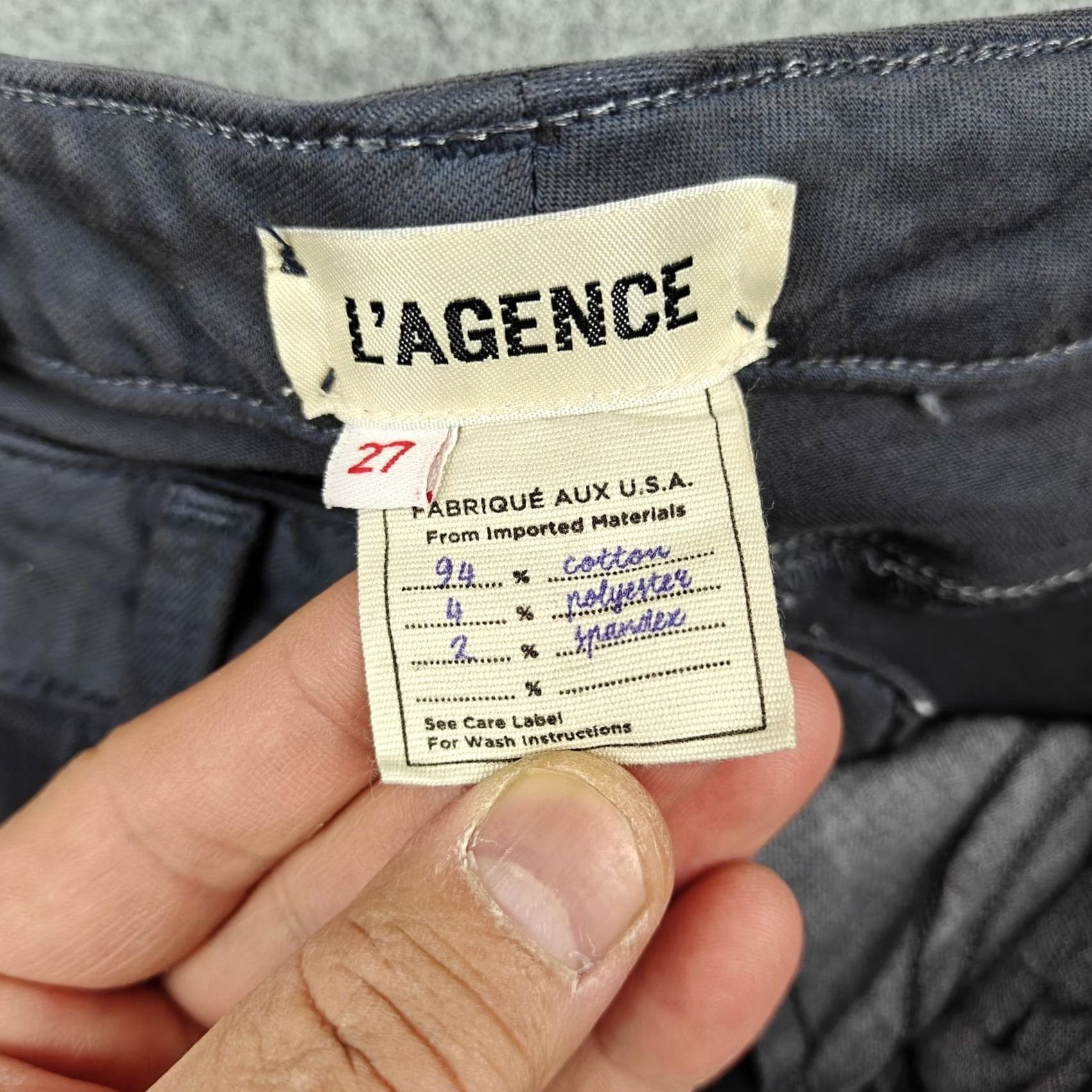 L'AGENCE L'Agence Jeans Womens 27 Gray Charcoal Wash Low Rise Skinny Stretch Denim Jeans Size 27" / US 4 / IT 40 - 3 Thumbnail