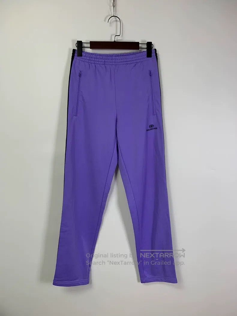 Balenciaga Balenciaga Zipper Logo Purple Sports Pants Size US 32 / EU 48 - 1 Thumbnail