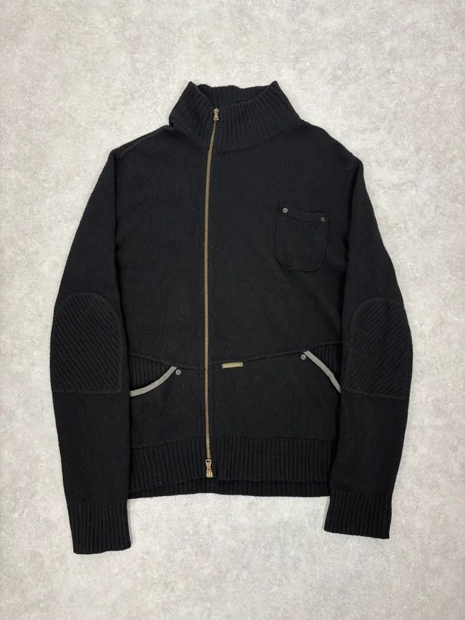 Dolce & Gabbana 2000s Dolce & Gabbana Black Asymmetrical Zip Wool Sweater Size US L / EU 52-54 / 3 - 1 Thumbnail