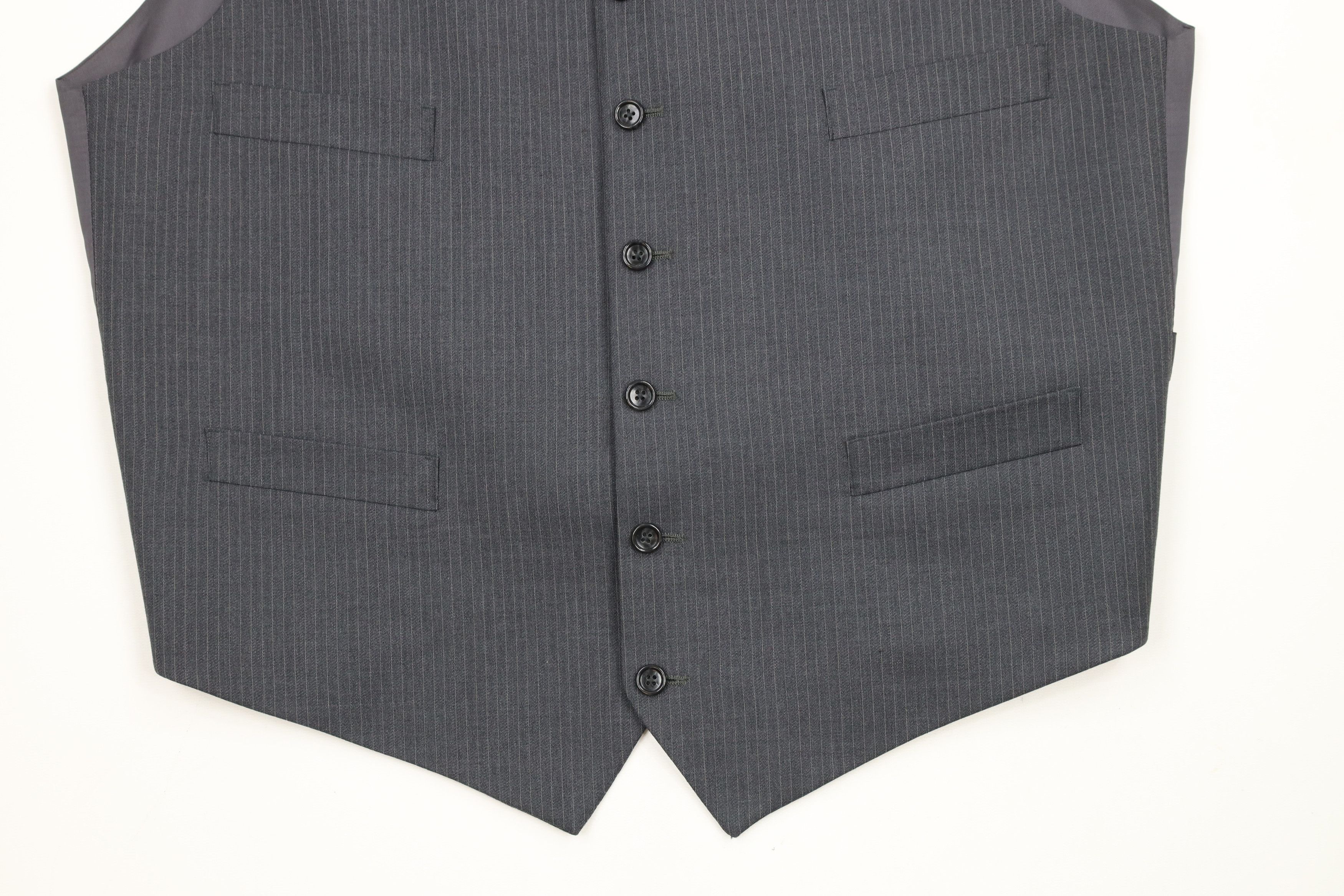 Vintage Vintage 90s Streetwear Wool Pinstriped 3 Piece Suit Size 44L - 16 Thumbnail