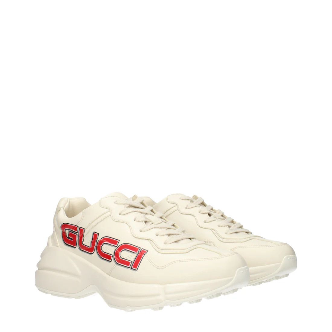 Gucci o1mt1gz0225 Rhython Leather Sneakers in Ivory Size US 8.5 / EU 41-42 - 2 Thumbnail