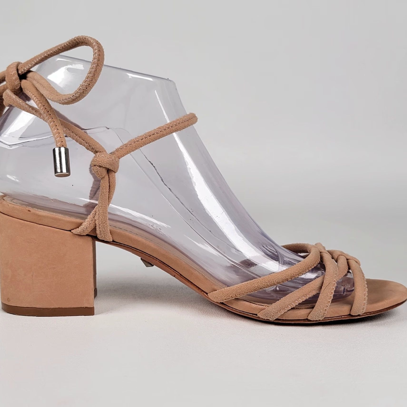 SCHUTZ Schutz Women’s Sandal Block Heel Leather Tan 7B Tie Strappy Women Shoes Size US 7 / IT 37 - 6 Thumbnail