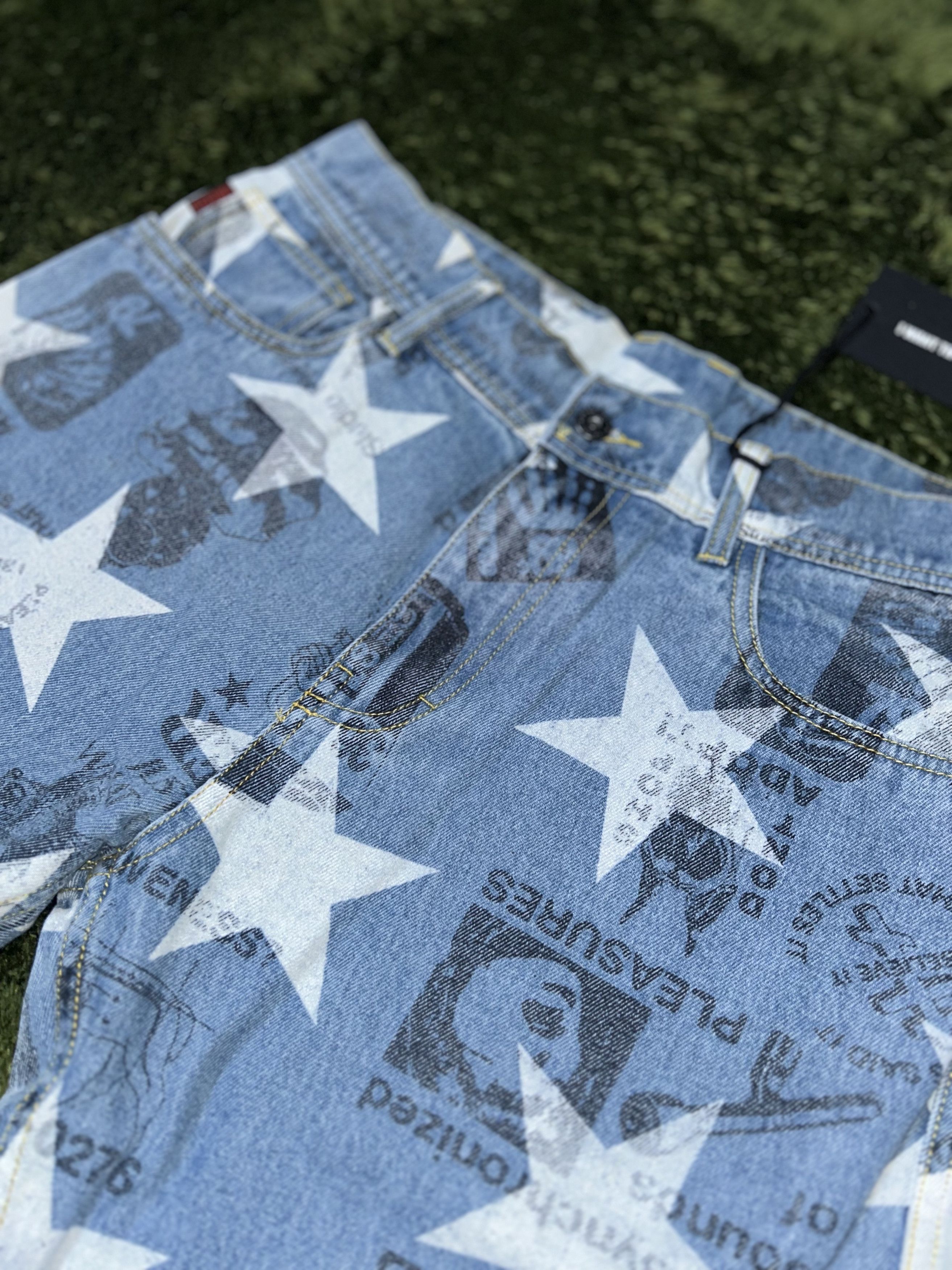 Pleasures [32] pleasures star printed denim pants light indigo Size US 32 / EU 48 - 2 Thumbnail