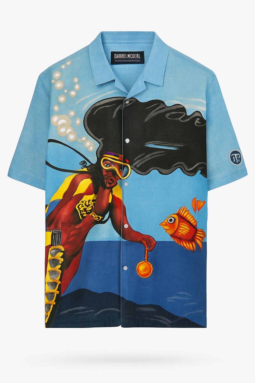 Marc Buchanan Vintage 90s Pelle Pelle Scuba Diver Graphic Shirt – Rare Size US L / EU 52-54 / 3 - 1 Thumbnail