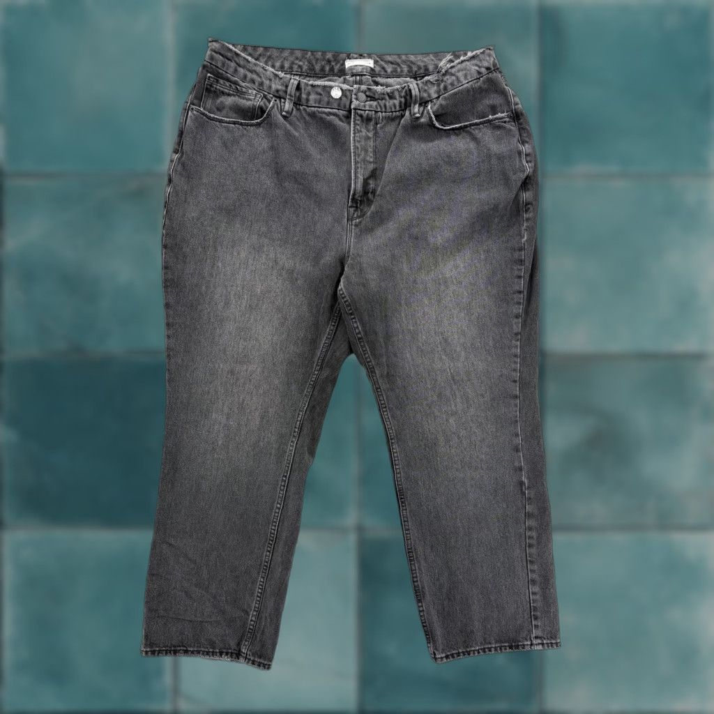 Good American Good American Good Heritage Icon Jeans Womens 16 Gray Denim Pants High Rise Relaxed 5-Pocket Pockets Zip Button Plus Size 26 in Inseam 26 in XS? Size 38" / US 16 / IT 52 - 1 Thumbnail