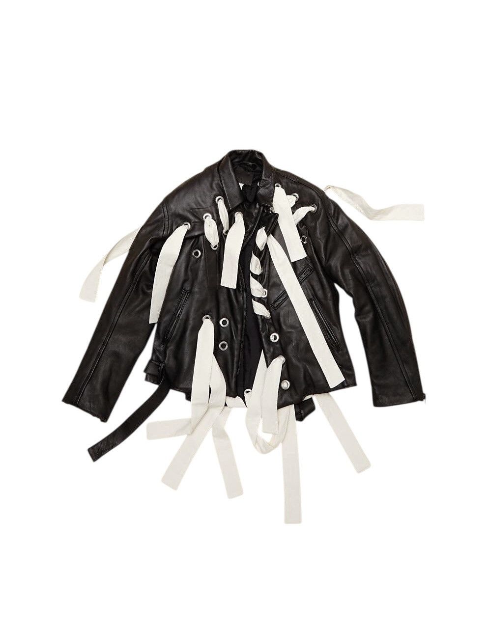 Craig Green CRAIG GREEN 2016 AW COLLECTION EYELETS LEATHER BIKER JACKET Size US L / EU 52-54 / 3 - 1 Thumbnail